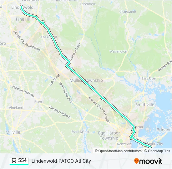 554 Bus Line Map
