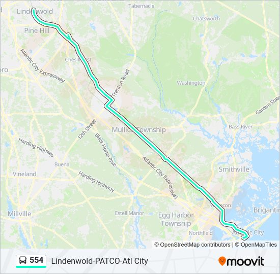 554 Bus Line Map