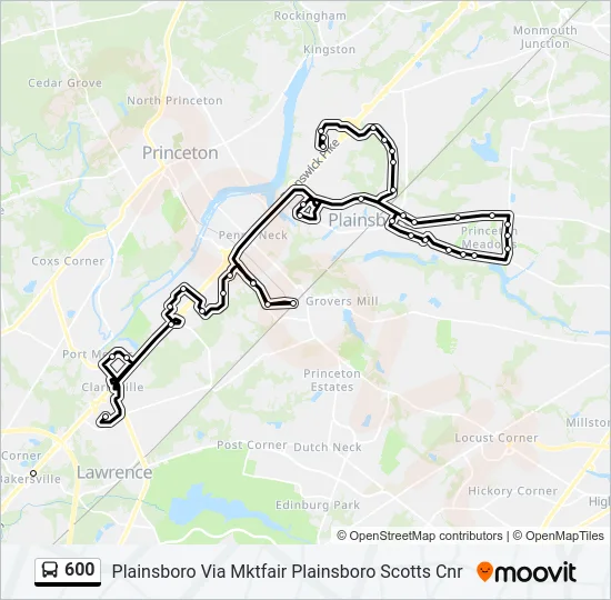600 Bus Line Map