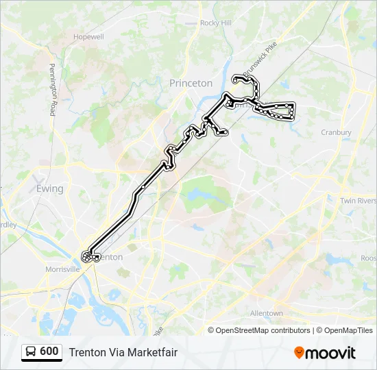 600 Bus Line Map