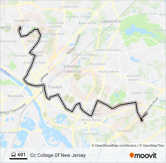 601 Bus Line Map