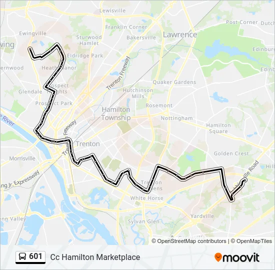 601 Bus Line Map