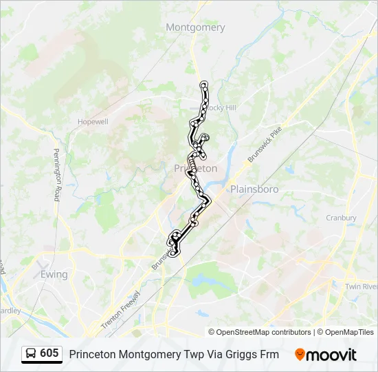 605 Bus Line Map