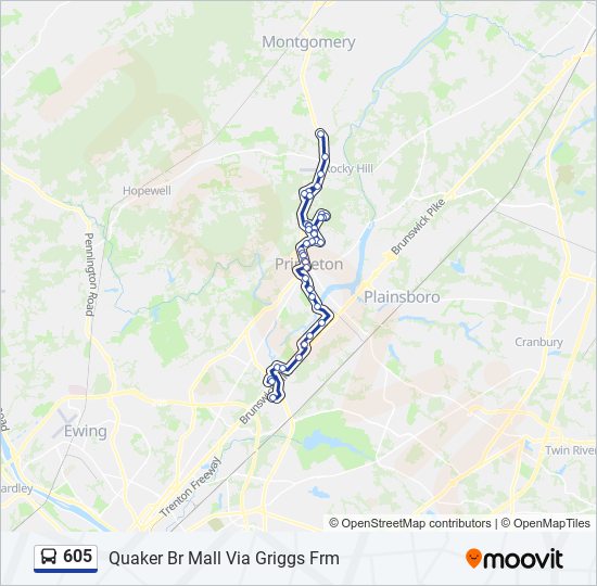 Mapa de 605 de autobús