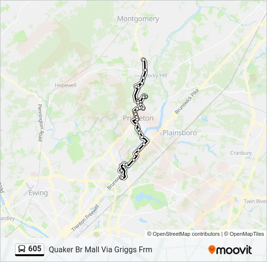 605 Bus Line Map