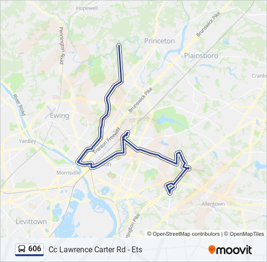 606 bus Line Map