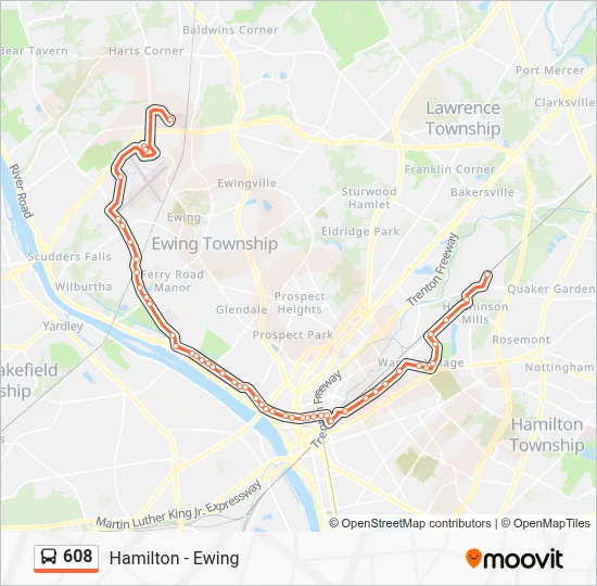 608 Route: Schedules, Stops & Maps - Cc Hopewell Twp Capital Health ...