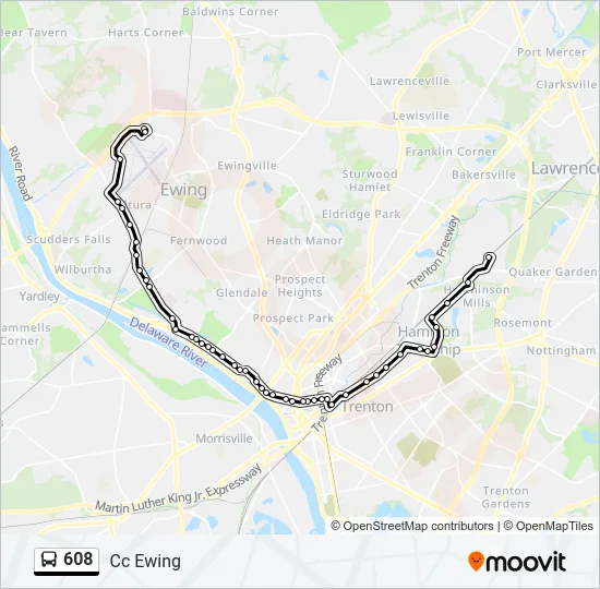608 Bus Line Map