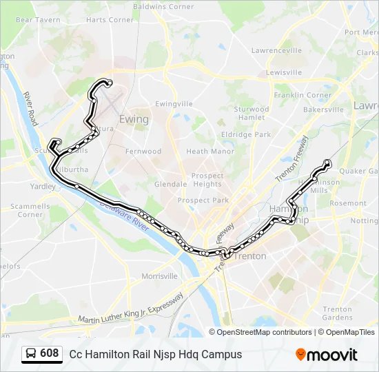 608 Bus Line Map