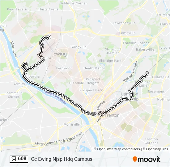 608 Bus Line Map