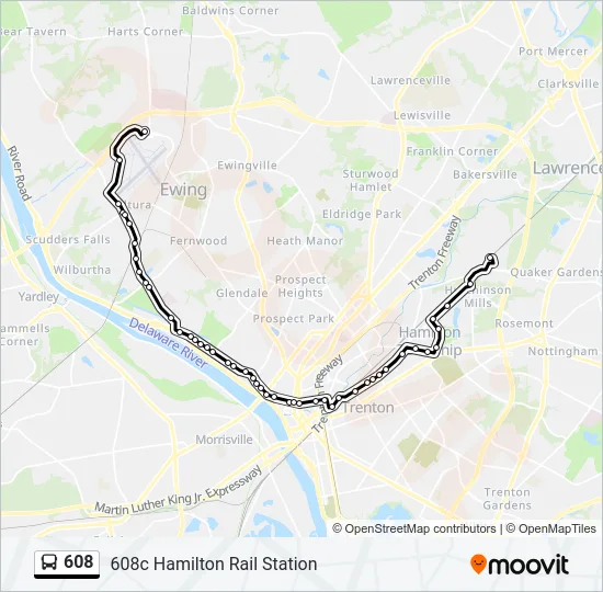 608 Bus Line Map