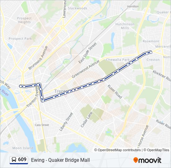 609 bus Line Map