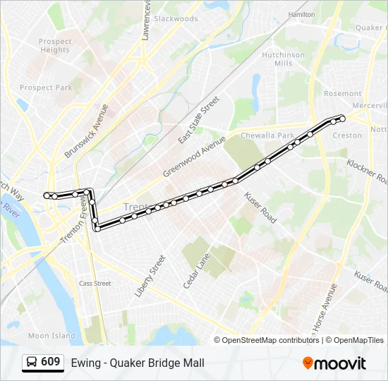 609 Bus Line Map