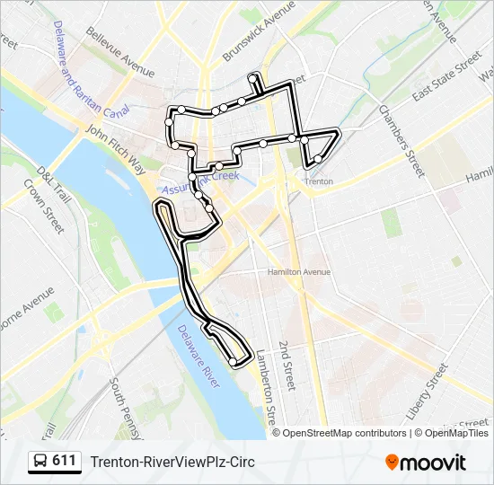 611 Bus Line Map