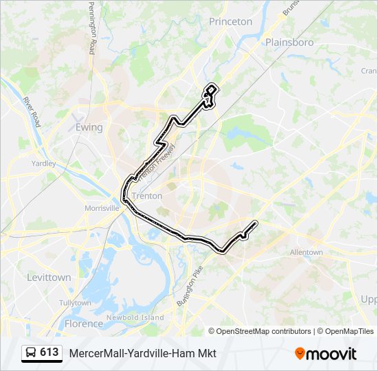 613 Bus Line Map