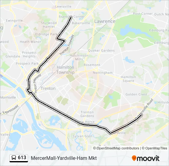 613 Bus Line Map