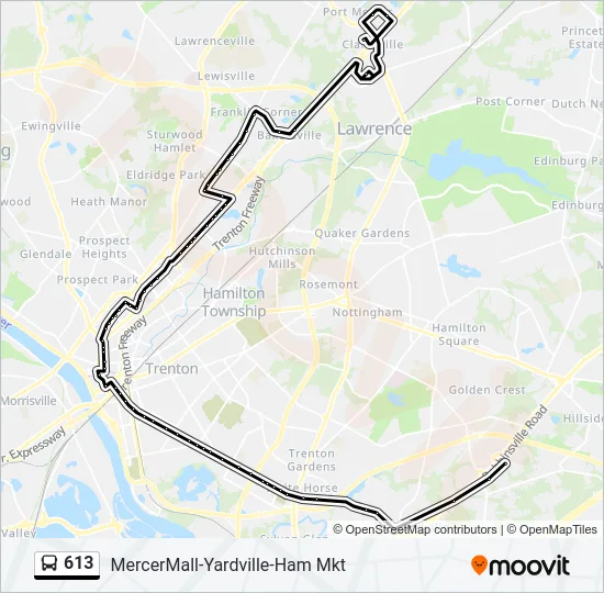 613 Bus Line Map