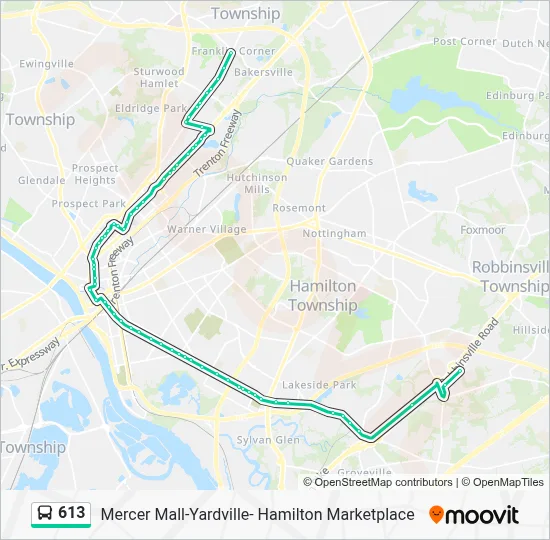 613 Route: Schedules, Stops & Maps - Lawrence Frnkln Cnr Rd (Updated)