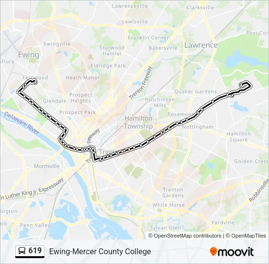619 Bus Line Map