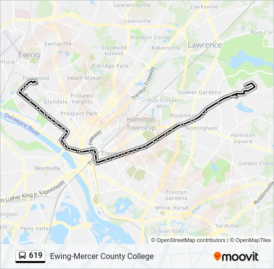 619 Bus Line Map