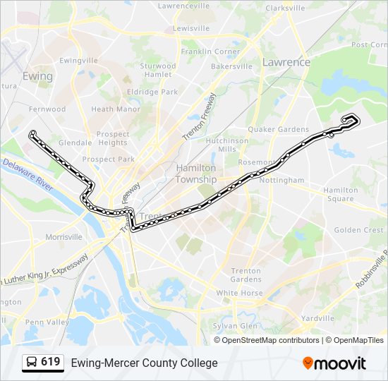 619 bus Line Map