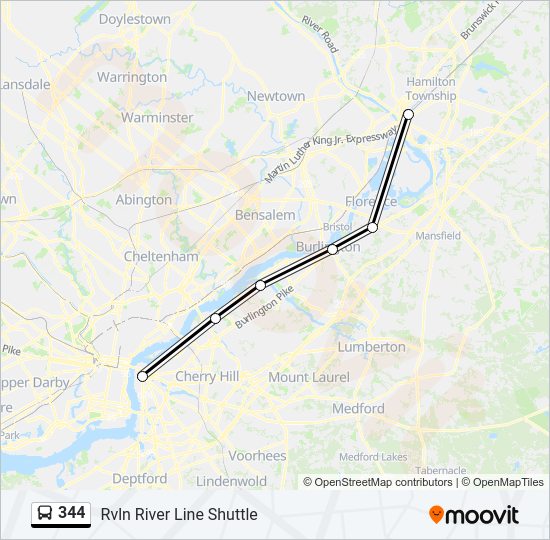 344 bus Line Map