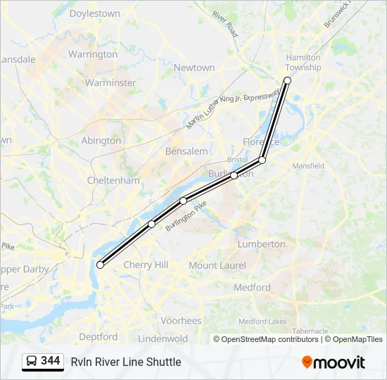 344 Bus Line Map