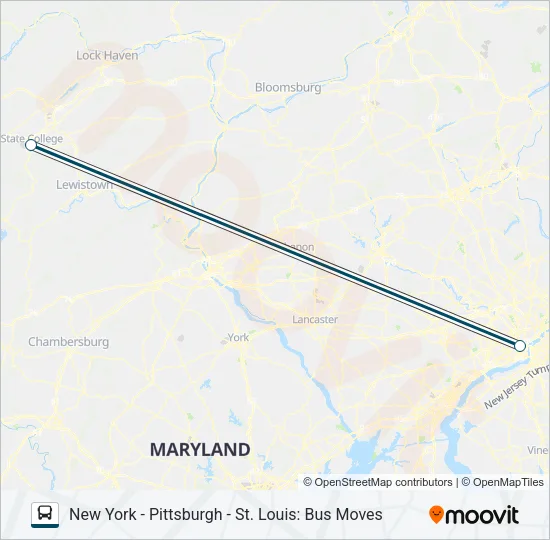 GREYHOUND US0421D Bus Line Map