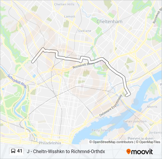41 Bus Line Map