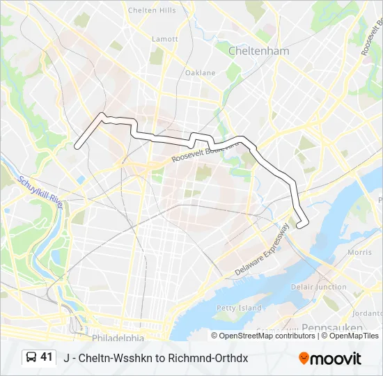 41 Bus Line Map