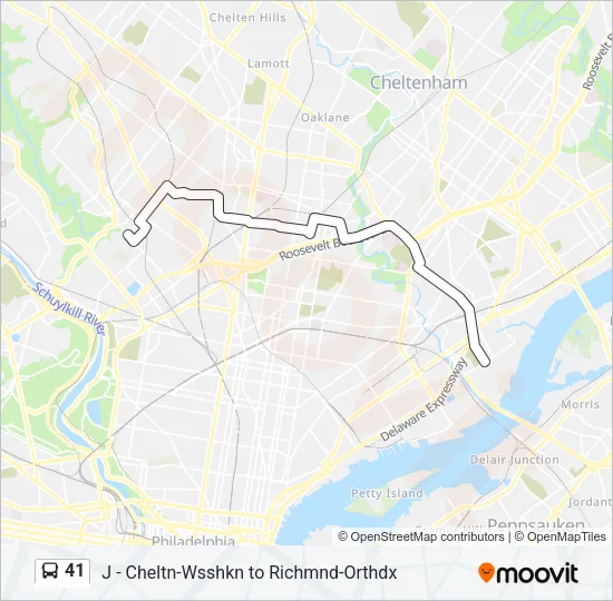 41 Bus Line Map