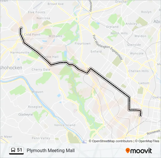 51 Bus Line Map