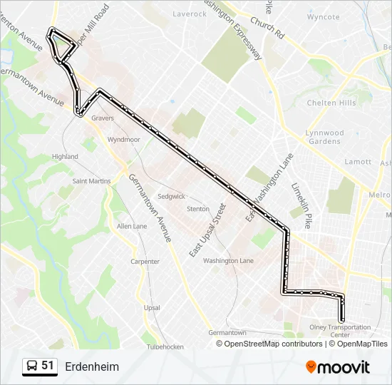 51 Bus Line Map