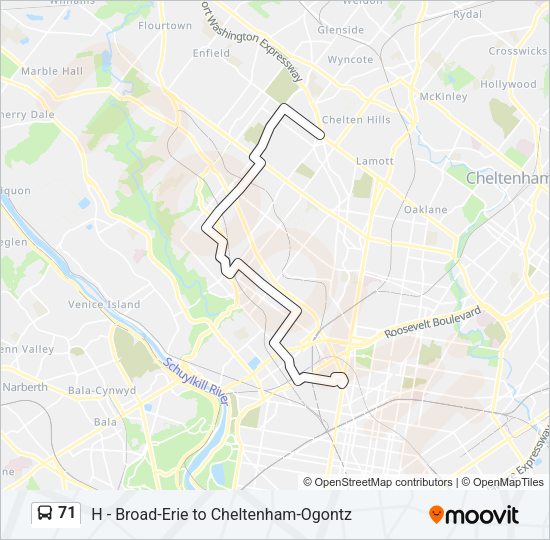 71 Bus Line Map