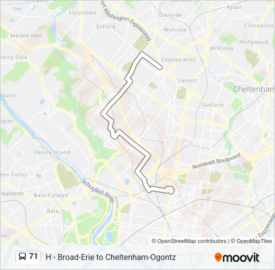 71 Bus Line Map