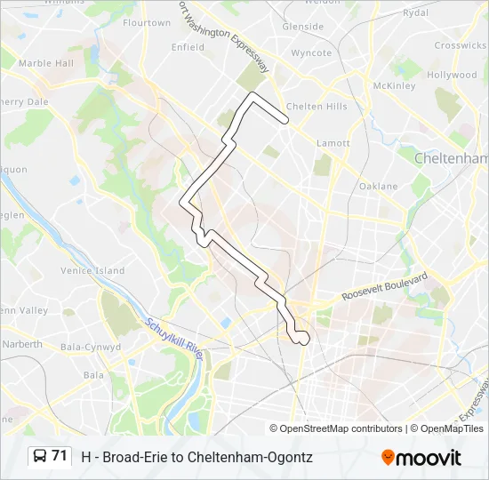 71 Bus Line Map