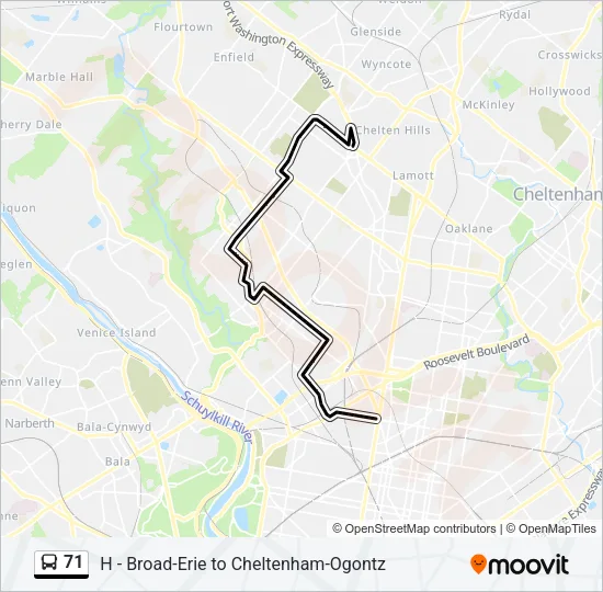 71 Bus Line Map