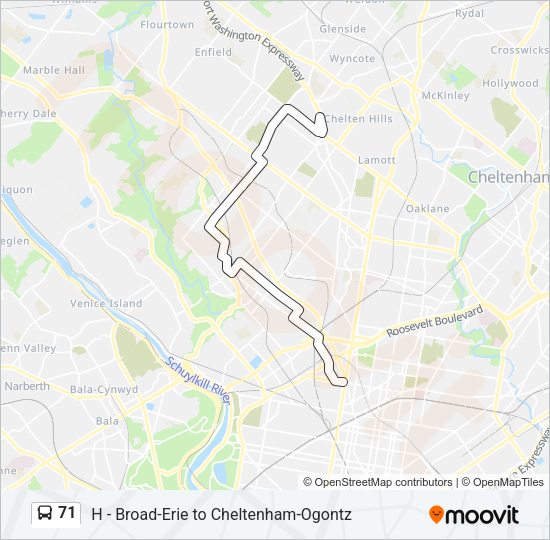 71 Bus Line Map