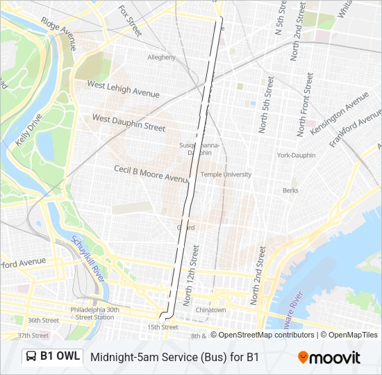B1 OWL Bus Line Map