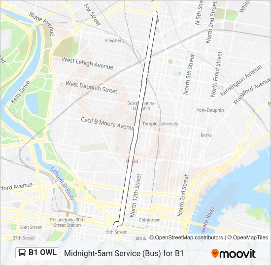 B1 OWL Bus Line Map