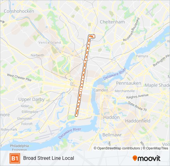 B1 Metro Line Map