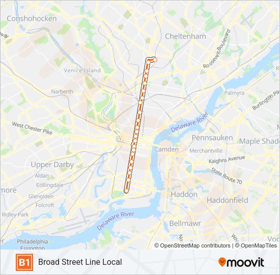B1 Metro Line Map