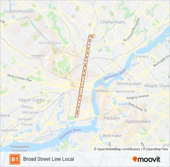B1 Metro Line Map
