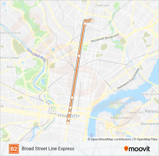 B2 Metro Line Map