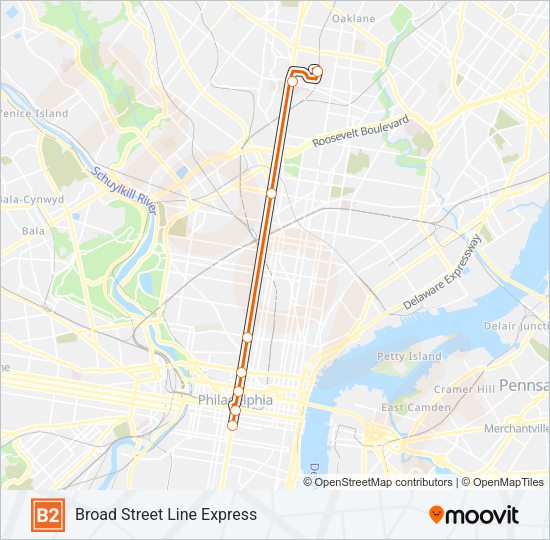 B2 Metro Line Map