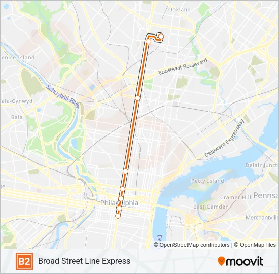 B2 Metro Line Map