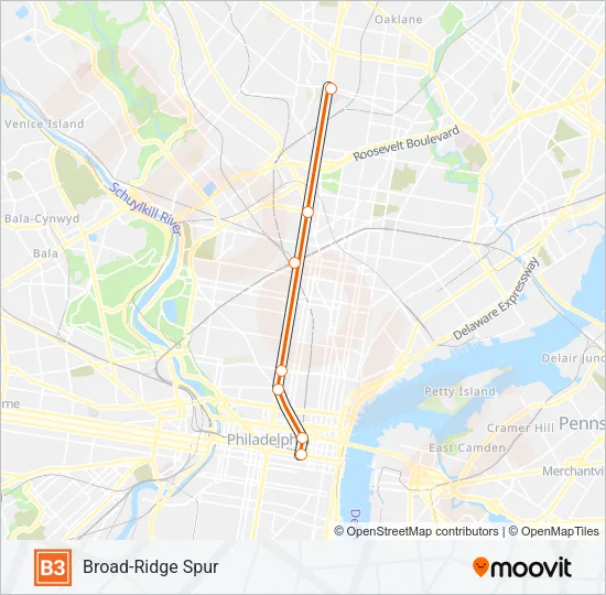 B3 Metro Line Map