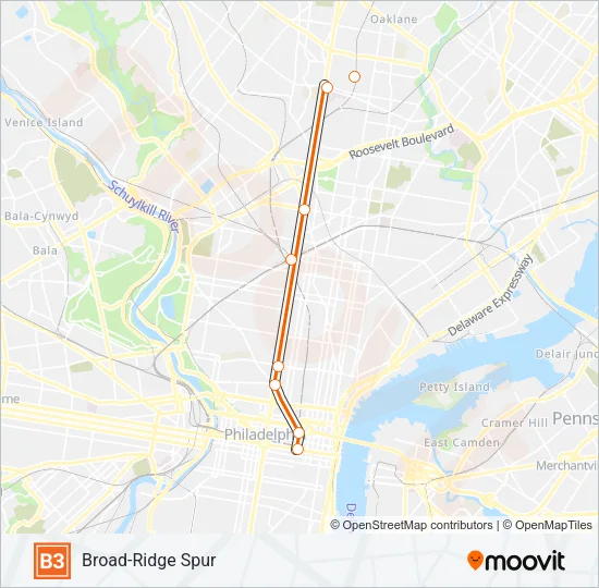 B3 Metro Line Map