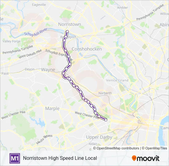 M1 Metro Line Map