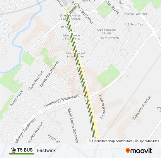 T5 BUS Metro Line Map